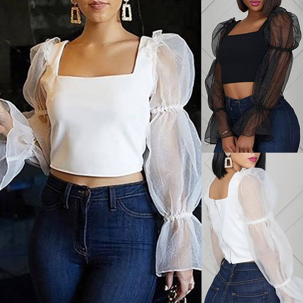 Модные женские сексуальные Лоскутные прозрачные блузки с пышными рукавами, футболка, топы, Дамская блузка, женская рубашка средней длины с ...
Модные женские сексуальные Лоскутные прозрачные блузки с пышными рукавами, футболка, топы, Дамская блузка, женская рубашка средней длины с ...