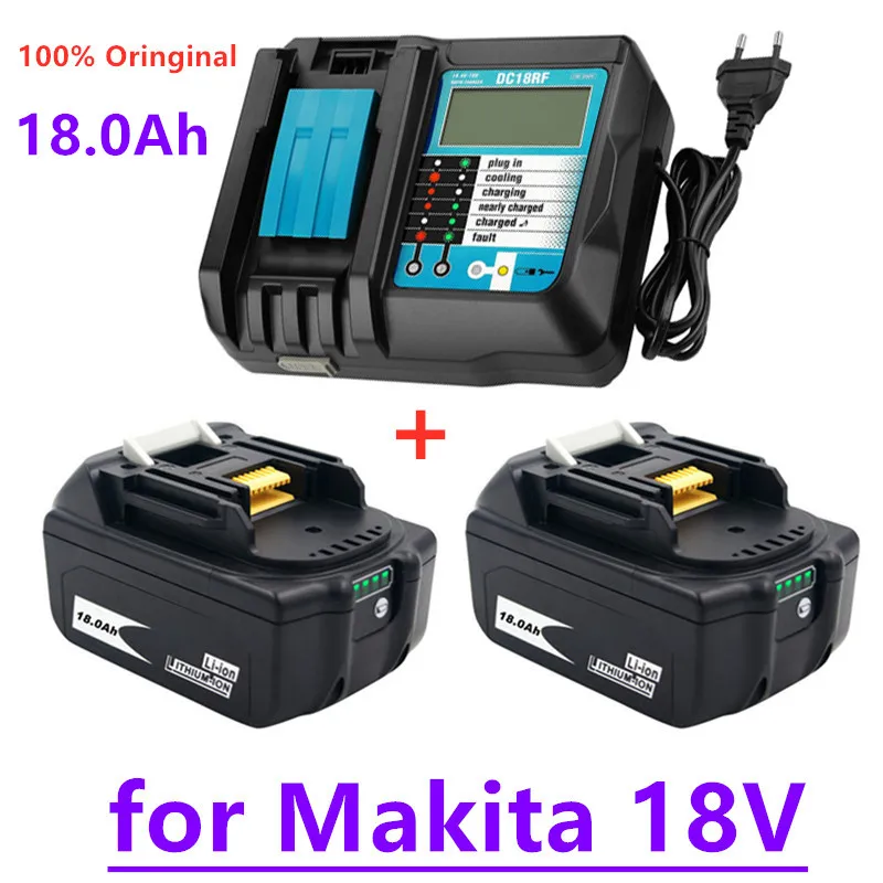 Bateria original de 18000mah, 18v, 18ah, substituição de bateria de íon-lítio, para makita bl1880 bl1860 bl1830+ carregador
Bateria original de 18000mah, 18v, 18ah, substituição de bateria de íon-lítio, para makita bl1880 bl1860 bl1830+ carregador