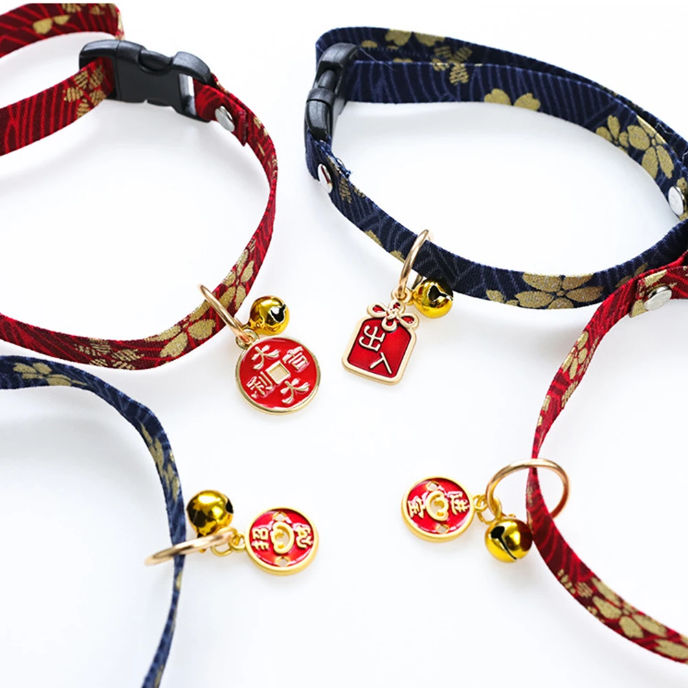 Japanses Style Adjustable Cat Collar with Bell Sakura Print Lucky Necklace Cute Pet Cat Dog Pendant Safety Collar Pets Supplies
Japanses Style Adjustable Cat Collar with Bell Sakura Print Lucky Necklace Cute Pet Cat Dog Pendant Safety Collar Pets Supplies