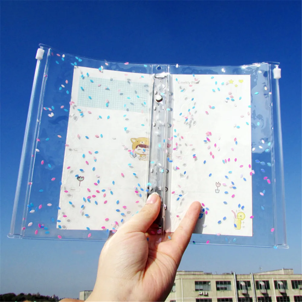 1pc A6 Notebook Cover PVC Double-sided Zip Loose-Leaf 6 Holes Binder Ring Button Diary Office Notebooks Planner Accessories
1pc A6 Notebook Cover PVC Double-sided Zip Loose-Leaf 6 Holes Binder Ring Button Diary Office Notebooks Planner Accessories