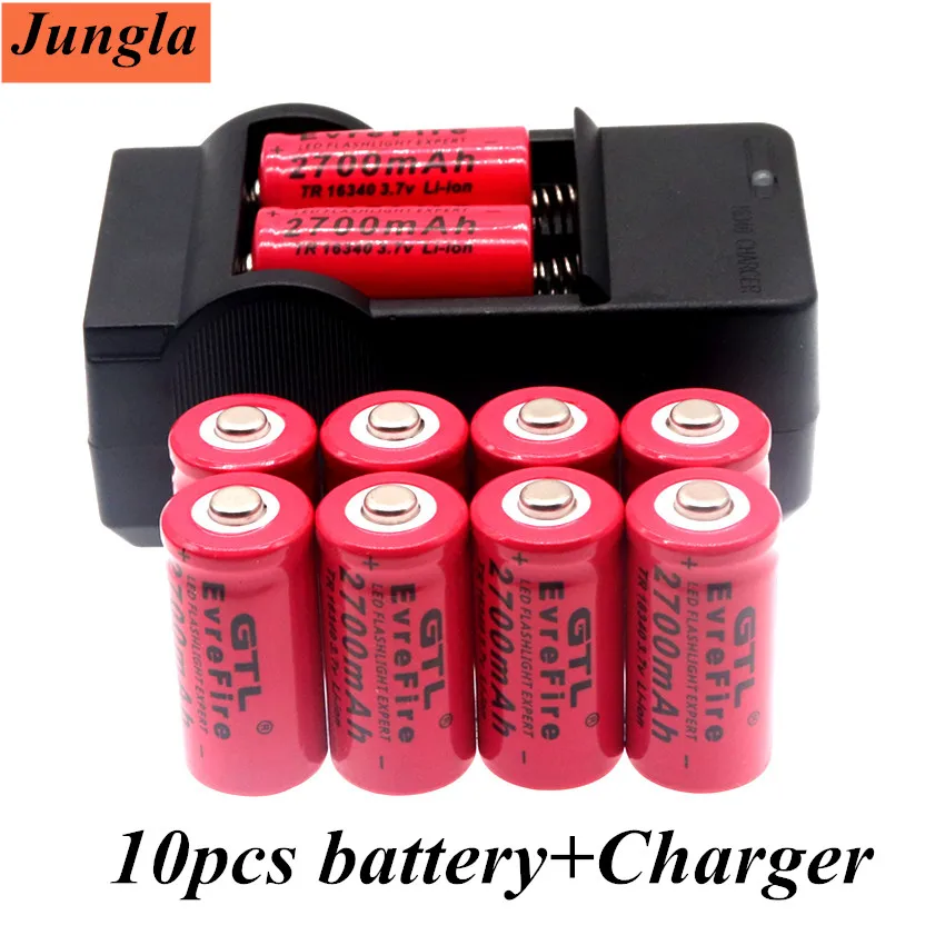 2700mAh Rechargeable 3.7V Li-ion 16340 Batteries CR123A Battery For LED Flashlight Travel Wall Charger For 16340 CR123A Battery
2700mAh Rechargeable 3.7V Li-ion 16340 Batteries CR123A Battery For LED Flashlight Travel Wall Charger For 16340 CR123A Battery