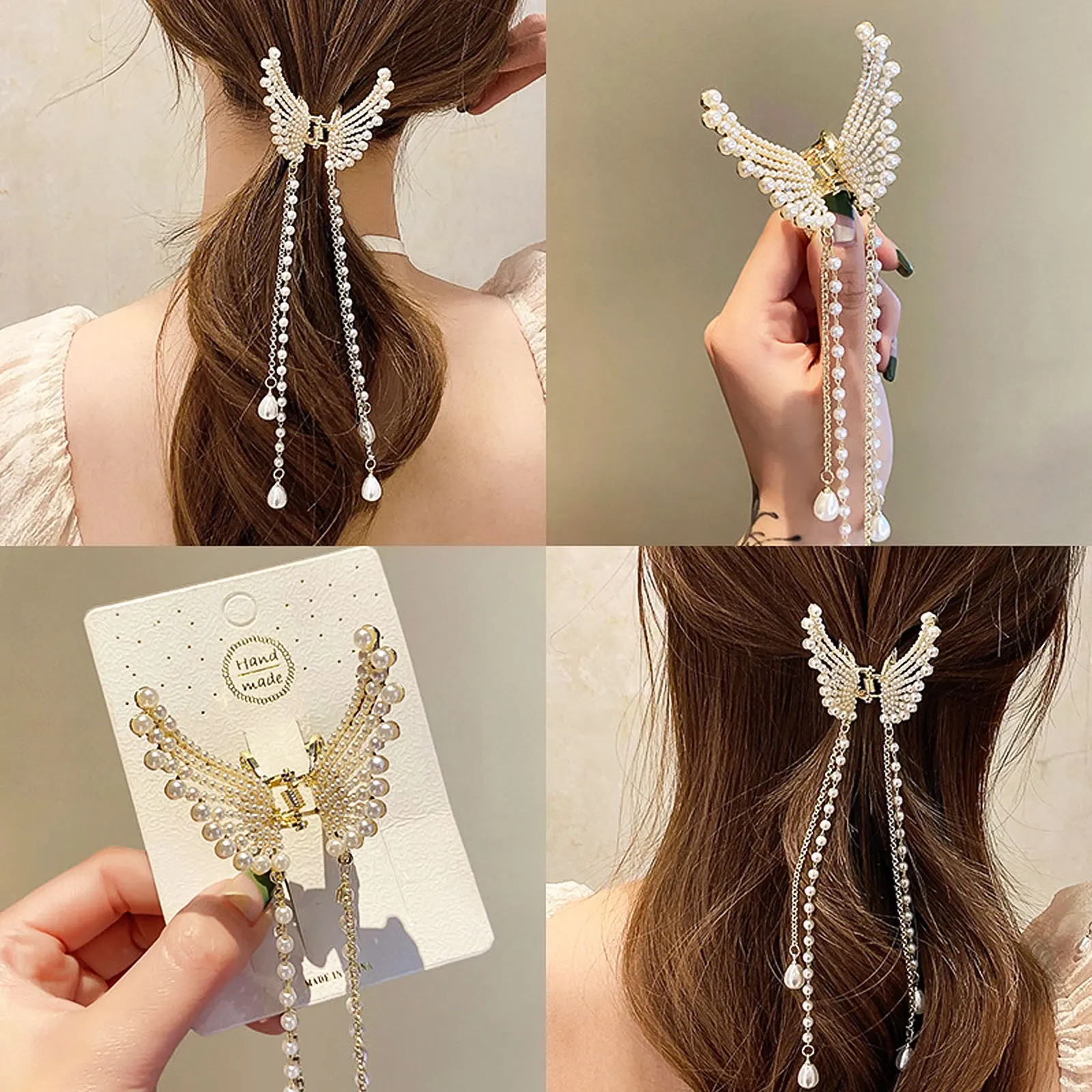 1Pc Pearl Tassel Butterfly Hair Claw Vintage Long Pendant Hair Clips Crab Barrette Headband Hairpin Elegant Hair Accessories
1Pc Pearl Tassel Butterfly Hair Claw Vintage Long Pendant Hair Clips Crab Barrette Headband Hairpin Elegant Hair Accessories