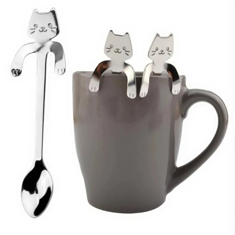 Stainless Steel Coffee Spoon Lovely Cute Cat Shape Teaspoon Dessert Snack Scoop Ice Cream Mini Spoons Tableware Kitchen Tools
Stainless Steel Coffee Spoon Lovely Cute Cat Shape Teaspoon Dessert Snack Scoop Ice Cream Mini Spoons Tableware Kitchen Tools