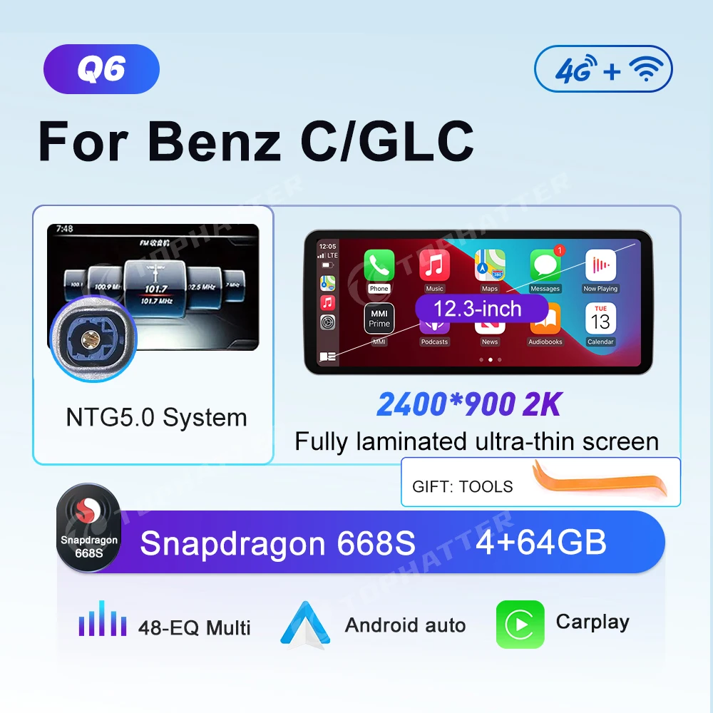 12,8-дюймовый 2K-автомагнитола для Mercedes Benz C X253 W205 X254 W206 GLC C180 C200 C300 GLC250 GLC300 Android Auto Player с экраном головного устройства
12,8-дюймовый 2K-автомагнитола для Mercedes Benz C X253 W205 X254 W206 GLC C180 C200 C300 GLC250 GLC300 Android Auto Player с экраном головного устройства
