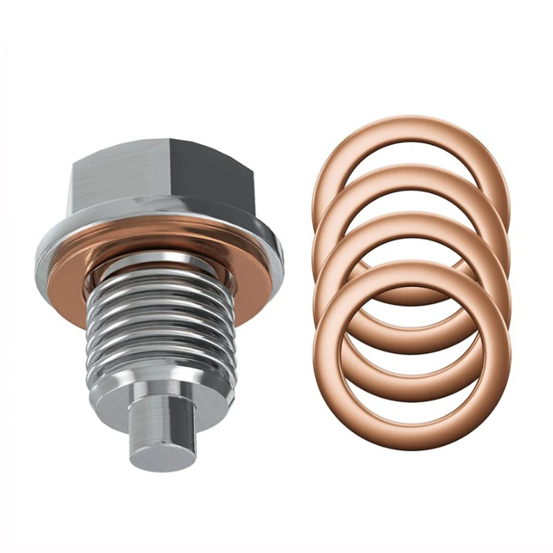 Magnetic Oil Drain Plug M14x1.5 Neodymium Magnet Stainless Steel Bolt with 5 Cooper Washer M12 M14 M16 M18 M20
Magnetic Oil Drain Plug M14x1.5 Neodymium Magnet Stainless Steel Bolt with 5 Cooper Washer M12 M14 M16 M18 M20