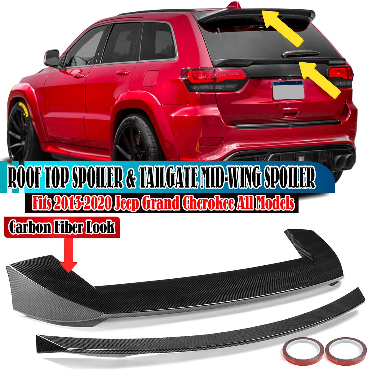 R Style Car Rear Trunk Spoiler Lip + Rear Roof Top Spoiler Lip Rear Boot Tail Gate Wing For Jeep For Grand Cherokee 2013-2020
R Style Car Rear Trunk Spoiler Lip + Rear Roof Top Spoiler Lip Rear Boot Tail Gate Wing For Jeep For Grand Cherokee 2013-2020