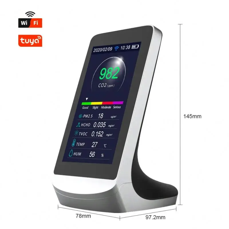 Датчик углекислого газа TUYA PM2.5, Wi-Fi прибор для измерения CO2, монитор, детектор качества воздуха, измеритель, анализатор газа PM2.5
Датчик углекислого газа TUYA PM2.5, Wi-Fi прибор для измерения CO2, монитор, детектор качества воздуха, измеритель, анализатор газа PM2.5