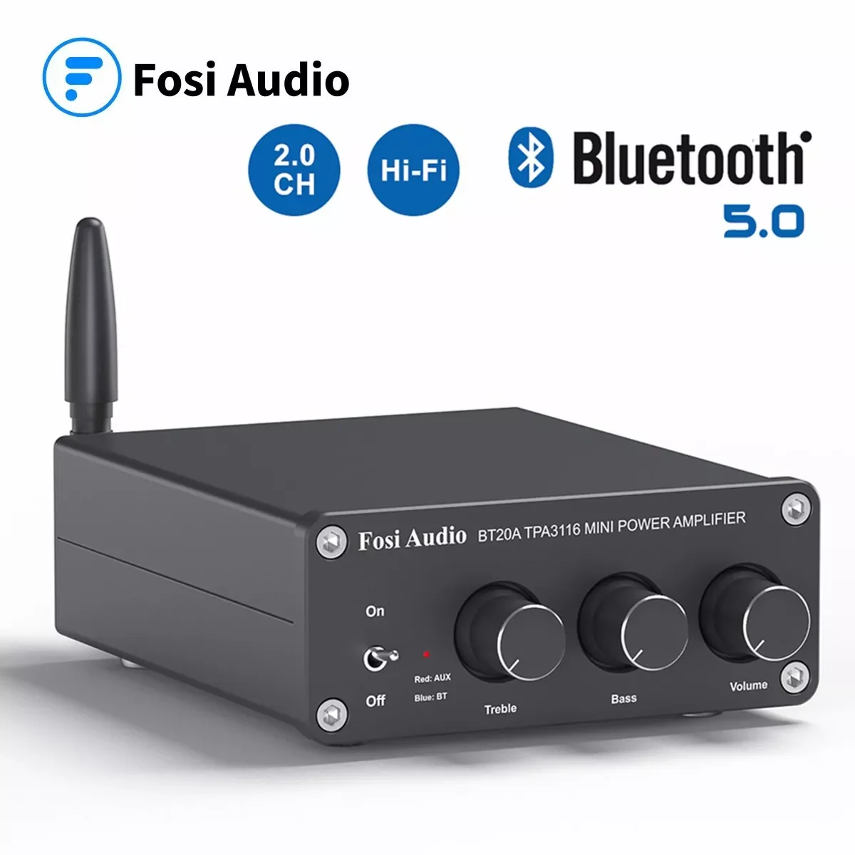 Усилитель звука Fosi BT20A Bluetooth TPA3116D2, 100 Вт 
Усилитель звука Fosi BT20A Bluetooth TPA3116D2, 100 Вт