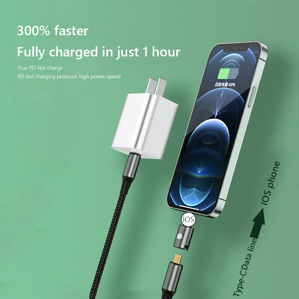 Type-C Female to 8 Pin Male Converter PD20W Portable Data Transfer PD Adapter Phone Charging Connector Plug&Play for iPhone/iPad
Type-C Female to 8 Pin Male Converter PD20W Portable Data Transfer PD Adapter Phone Charging Connector Plug&Play for iPhone/iPad