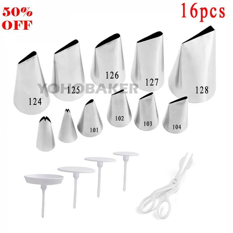 16PCS Piping Flower Scissors Kitchen Accessories DIY Icing Piping Cream Pastry Tips With 11 Nozzle Sets Cake Decorating Tools
16PCS Piping Flower Scissors Kitchen Accessories DIY Icing Piping Cream Pastry Tips With 11 Nozzle Sets Cake Decorating Tools