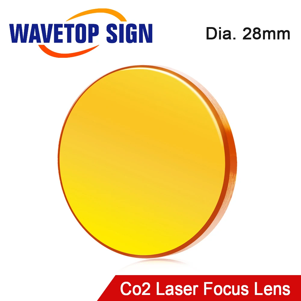 

WaveTopSign China PVD ZnSe Laser Focus Lens Dia.28mm FL 50.8 63.5 76.2 95.25 101.6mm For Co2 Laser Engraving Machine