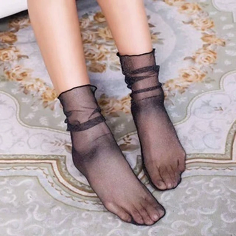 Comfortable Sexy Elastic Hosiery New Spring And Summer Nylon Socks Woman Thin Section In Tube Transparent Mesh Lace Socks
Comfortable Sexy Elastic Hosiery New Spring And Summer Nylon Socks Woman Thin Section In Tube Transparent Mesh Lace Socks