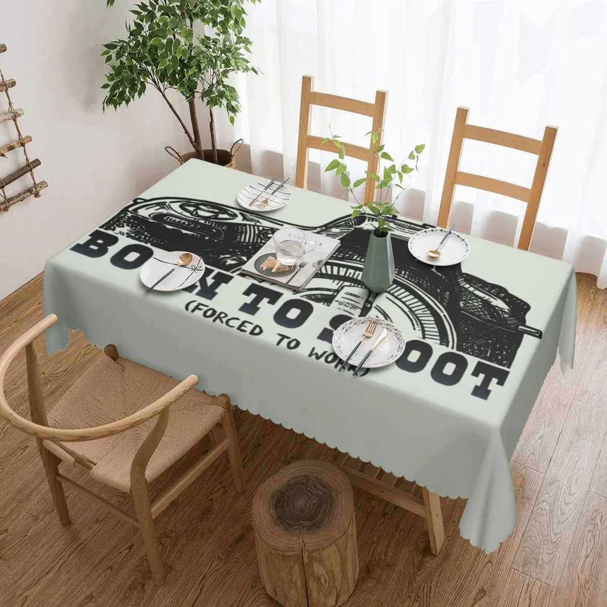 

Rectangular Oilproof Born To Shoot Photographer Table Cover Camera Photography Table Cloth Tablecloth for Picnic
