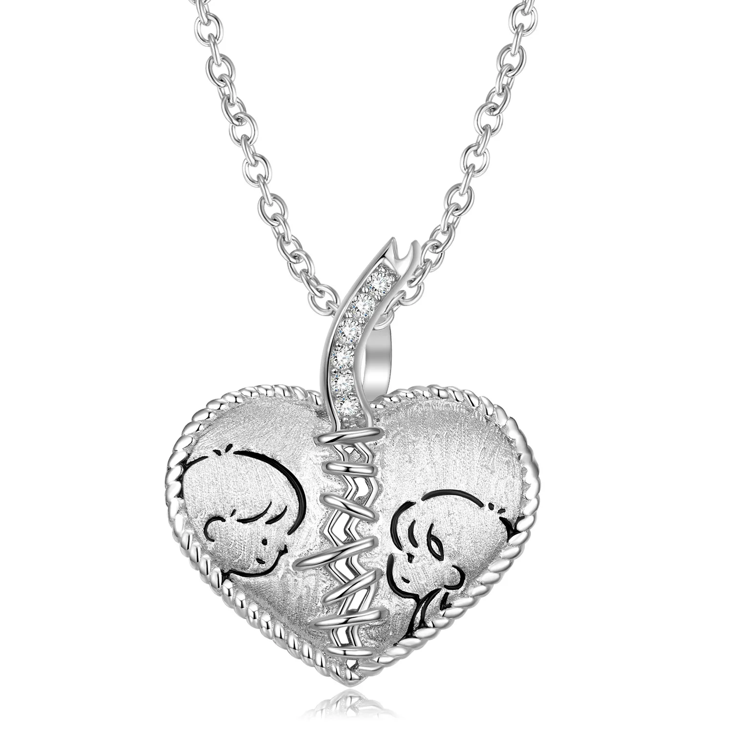 Luxury S925 Sterling Silver Boy and Girl Mended Heart Pendant Necklace for Women Hip Hop Party Fine Jewelry Gift of Memory
Luxury S925 Sterling Silver Boy and Girl Mended Heart Pendant Necklace for Women Hip Hop Party Fine Jewelry Gift of Memory