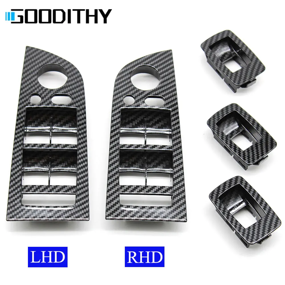 

LHD RHD Car Carbon Fiber Armrest Window Lift Switch Panel Outer Cover Replacement For BMW 3 Series E90 E91 316 318 320 325 328i