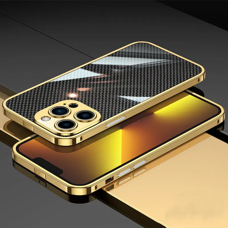 Glossy Aluminum Alloy Bumper Case For iPhone 14 Pro Max 13 12 11 Genuine Carbon Fiber Back Sticker Camera Lens Protector Cover
Glossy Aluminum Alloy Bumper Case For iPhone 14 Pro Max 13 12 11 Genuine Carbon Fiber Back Sticker Camera Lens Protector Cover