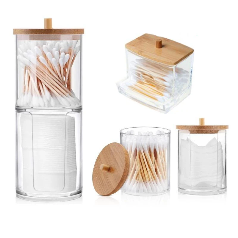 Acrylic Storage Box Bathroom Jar Makeup Organizer Cotton Round Pad Holder Cotton Swab Box Holder Dispenser with Bamboo Lid
Acrylic Storage Box Bathroom Jar Makeup Organizer Cotton Round Pad Holder Cotton Swab Box Holder Dispenser with Bamboo Lid