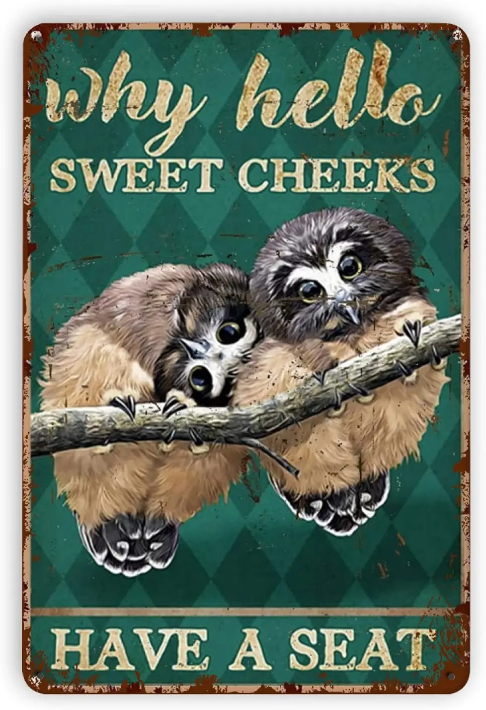 Ovonetune Metal Tin Sign, Owl-Why Hello Sweet Cheeks Retro Metal Signs Bar Club Cafe Home Farm Posters for Man Cave Garage
Ovonetune Metal Tin Sign, Owl-Why Hello Sweet Cheeks Retro Metal Signs Bar Club Cafe Home Farm Posters for Man Cave Garage