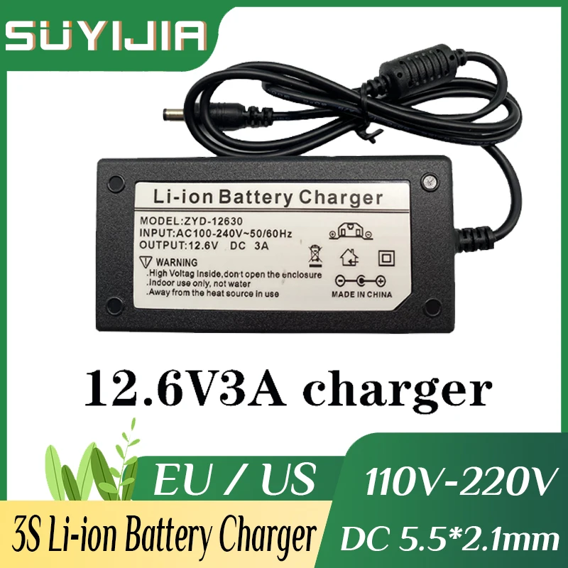12.6V 3A 12V Power Supply Li-ion Batterites Charger AC 100-240V Converter Adapter for 3S Eries 18650 21700 Lithium Battery Pack
12.6V 3A 12V Power Supply Li-ion Batterites Charger AC 100-240V Converter Adapter for 3S Eries 18650 21700 Lithium Battery Pack