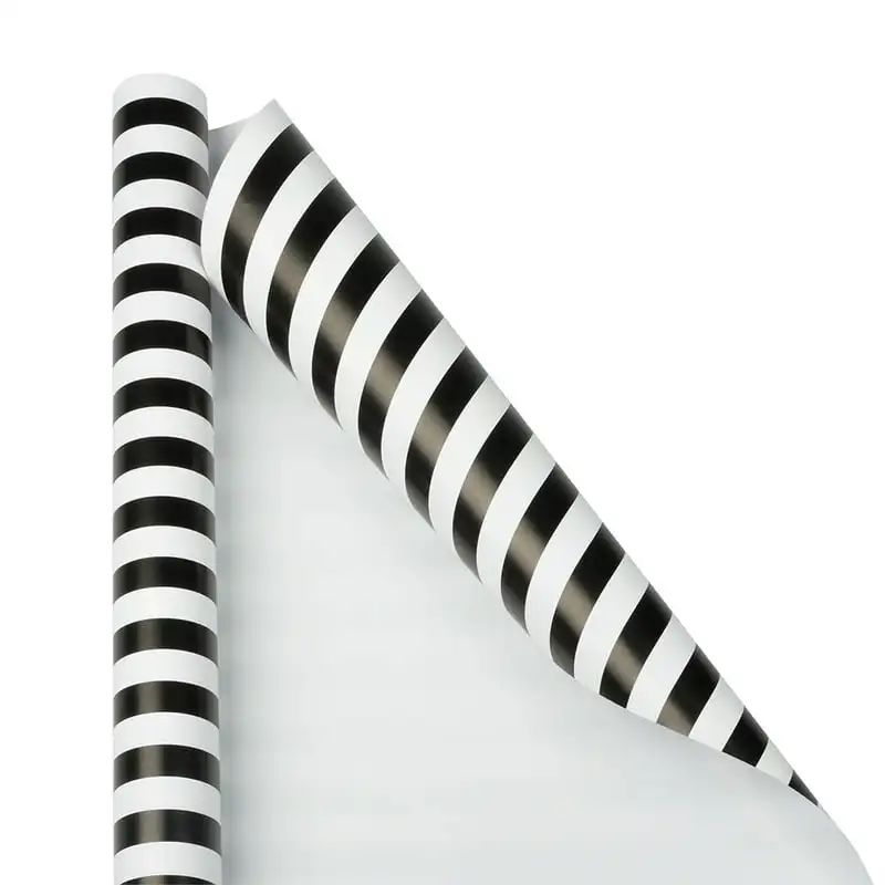 Black & White Stripe Gift Wrap Paper, 25 sq ft, 1/Pack 
Black & White Stripe Gift Wrap Paper, 25 sq ft, 1/Pack