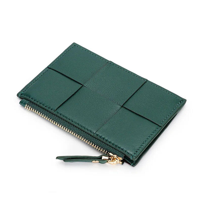 2022 New Genuine Sheep Leather Woven Multi-Function Back Card Holder Zipper Coin Purse Knited Slim Lady Credit Bankcard Wallets
2022 New Genuine Sheep Leather Woven Multi-Function Back Card Holder Zipper Coin Purse Knited Slim Lady Credit Bankcard Wallets