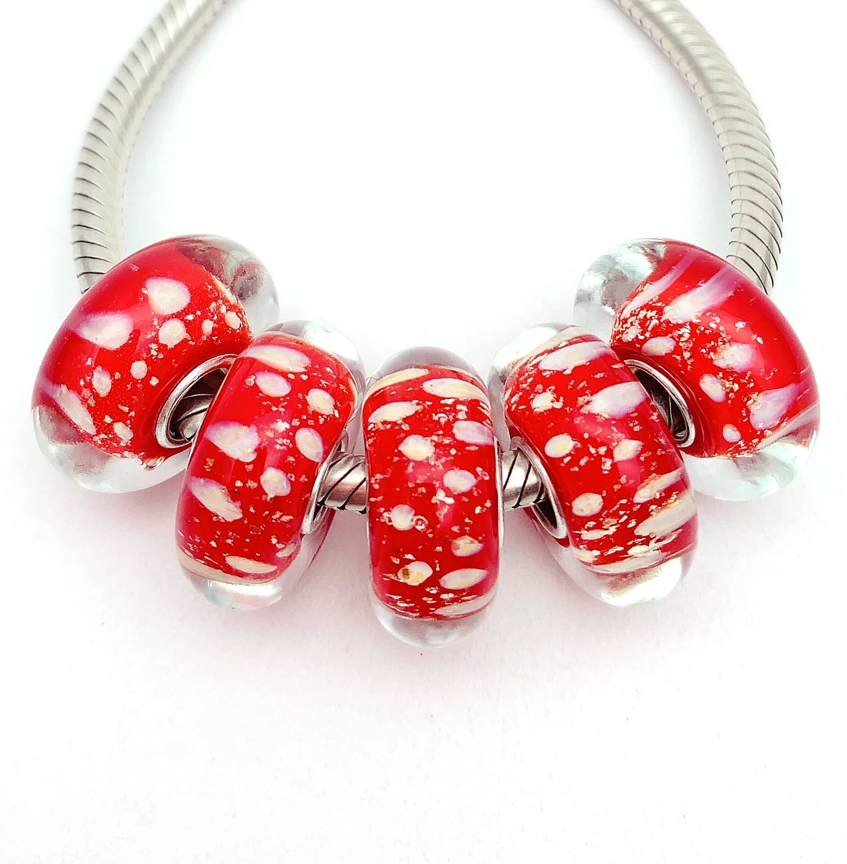 XHYG152 5X 100% Authenticity S925 Sterling Silver Beads Murano GlassBeads Fit European Charms Bracelet Diy Jewelry Lampwork
XHYG152 5X 100% Authenticity S925 Sterling Silver Beads Murano GlassBeads Fit European Charms Bracelet Diy Jewelry Lampwork