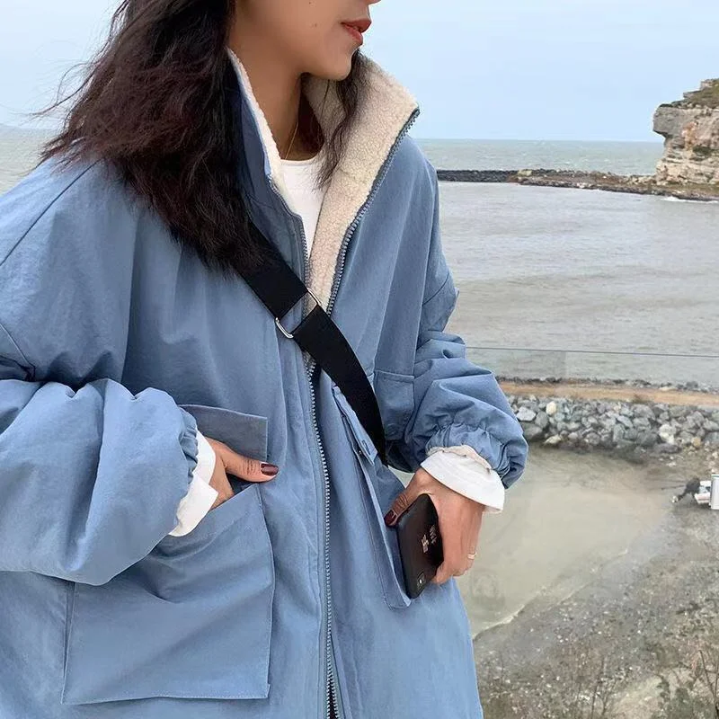 Deeptown Harajuku Jackets Two Sides Wear Lamb Wool Coat Women Oversized Jacket Safari Style Chic Fleece Fashion Outerwear Couple
Deeptown Harajuku Jackets Two Sides Wear Lamb Wool Coat Women Oversized Jacket Safari Style Chic Fleece Fashion Outerwear Couple