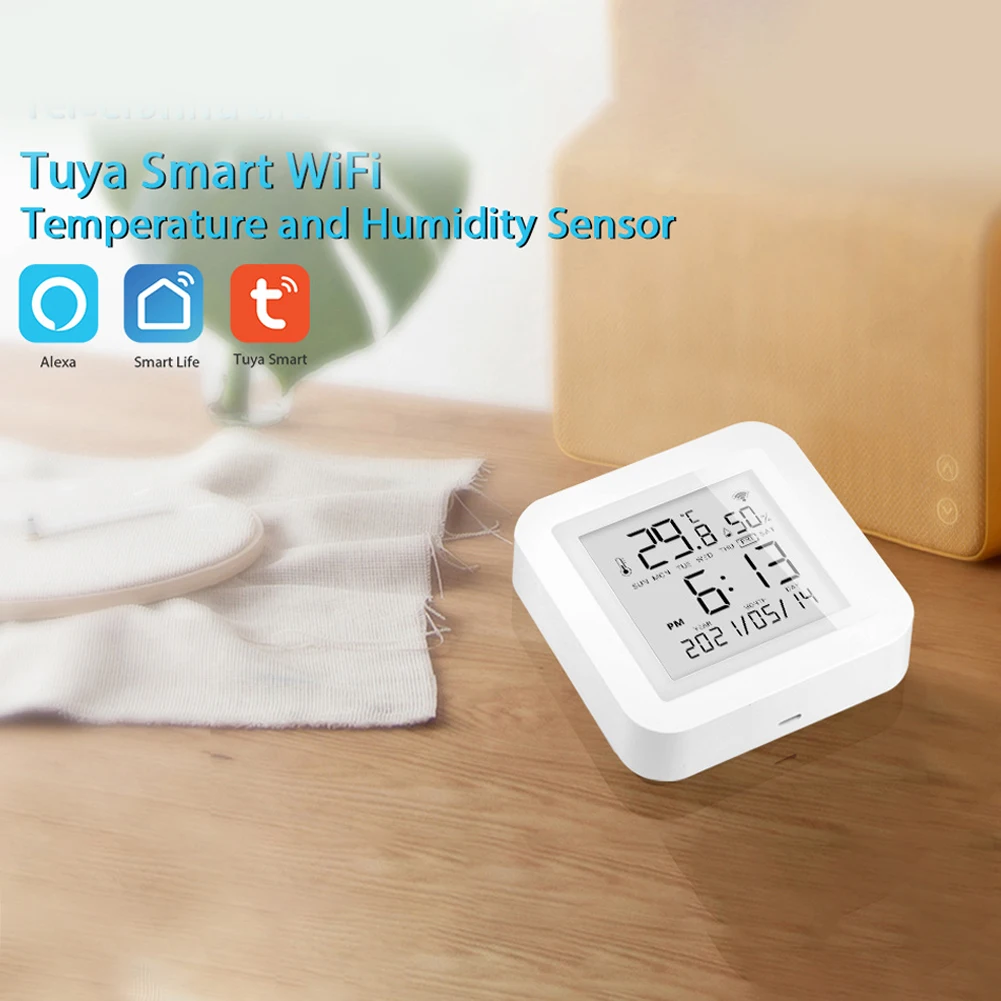 Durable Thermometer Humidity Sensor Smart Time WIFI Date Digital Display Hygrometer Indoor LCD Screen Measuring
Durable Thermometer Humidity Sensor Smart Time WIFI Date Digital Display Hygrometer Indoor LCD Screen Measuring