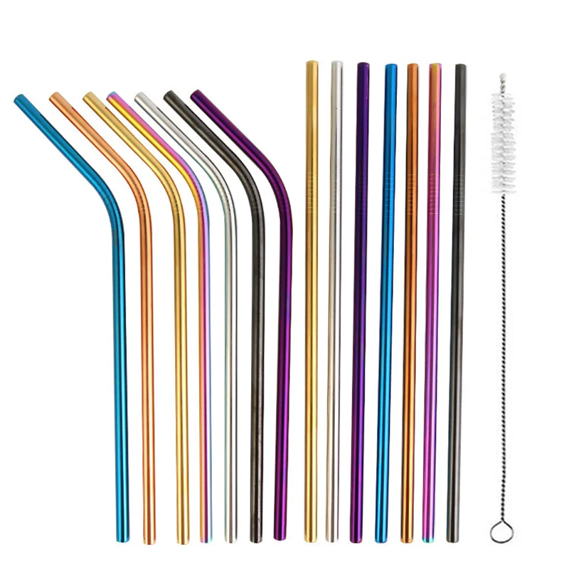 15Pcs 304 Stainless Steel Straws SetColorful Reusable Metal Straws Eco-friendly Drinking Straw Party Favor Bar Accessory
15Pcs 304 Stainless Steel Straws SetColorful Reusable Metal Straws Eco-friendly Drinking Straw Party Favor Bar Accessory