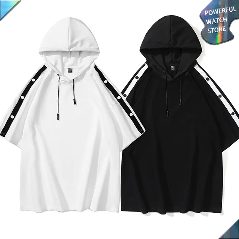 New Ins Large Men's T-shirt Casual Solid Loose Hooded Short Sleeve Hip Hop Tracksuit Pullover Men Fashion Clothing 2023
New Ins Large Men's T-shirt Casual Solid Loose Hooded Short Sleeve Hip Hop Tracksuit Pullover Men Fashion Clothing 2023