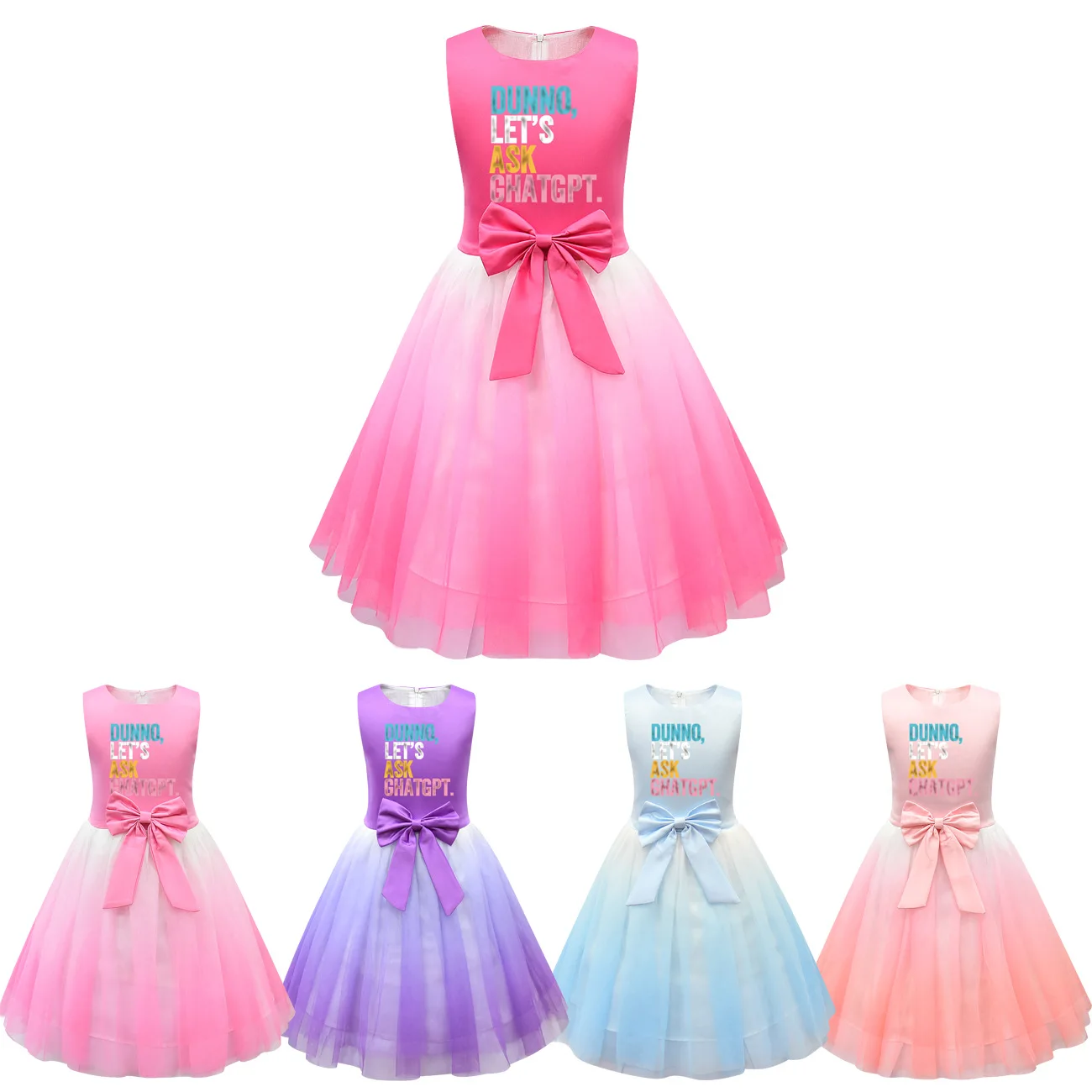 Kids Girls Clothing Baby Girl Dunno Let's Ask Ghatgpt Dresses Cartoon Children Bow Causal Dress Sleeveless Birthday Dress
Kids Girls Clothing Baby Girl Dunno Let's Ask Ghatgpt Dresses Cartoon Children Bow Causal Dress Sleeveless Birthday Dress