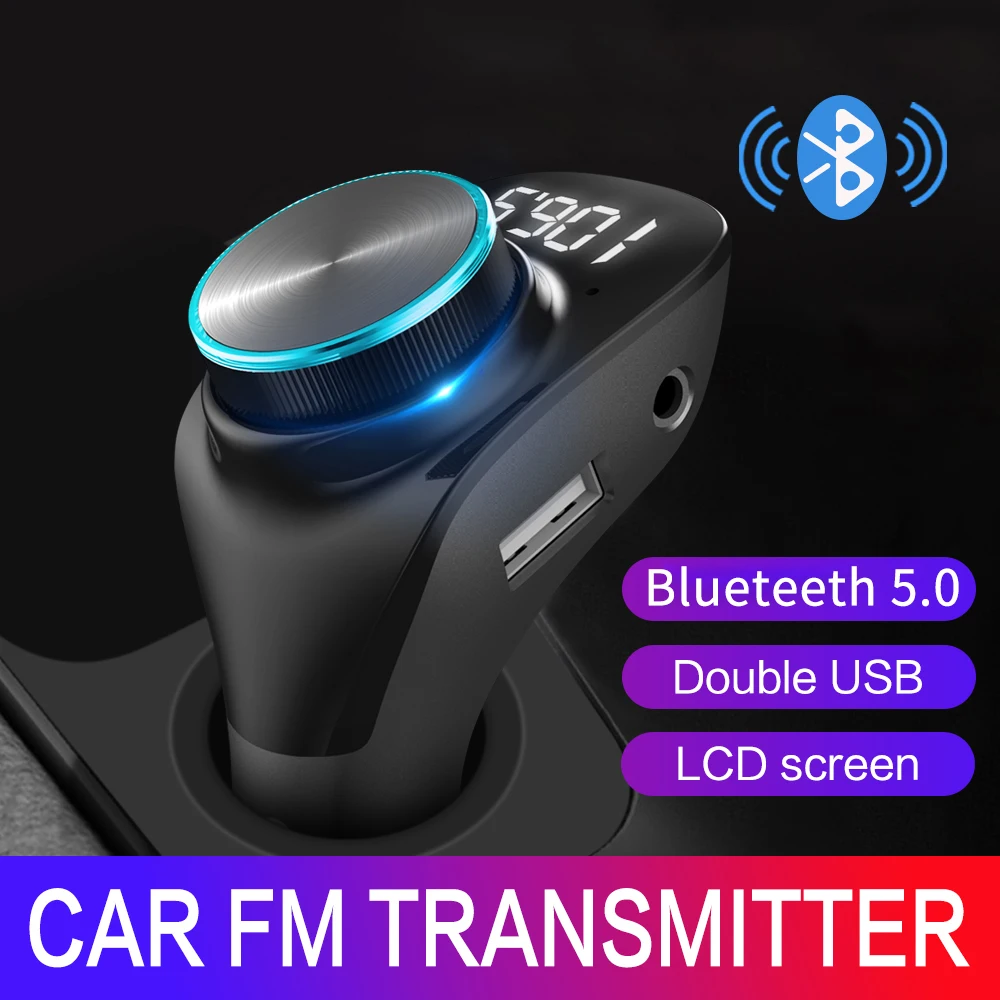 

TiOODRE Car Bluetooth 5.0 FM Transmitter Quick Charger PD 20W+ QC3.0 Hands Free Call One Key Bass Noise Reduction Lossless Mp3