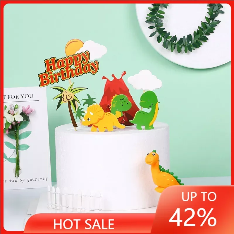 Cartoon Dinosaur Cake Toppers Coconut Tree Happy Birthday Cake Decoration Kids Dinosaur Birthday Party Supplies Cake Accessories
Cartoon Dinosaur Cake Toppers Coconut Tree Happy Birthday Cake Decoration Kids Dinosaur Birthday Party Supplies Cake Accessories