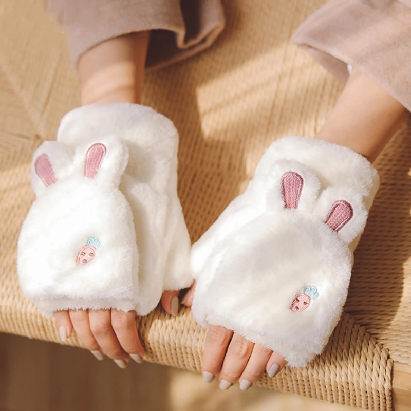 Women Winter Rabbit Fur Mittens Fingerless Gloves Plush Warm Glove Winter Soft Thick Gloves for Women Girl Flexible Half Finger
Women Winter Rabbit Fur Mittens Fingerless Gloves Plush Warm Glove Winter Soft Thick Gloves for Women Girl Flexible Half Finger