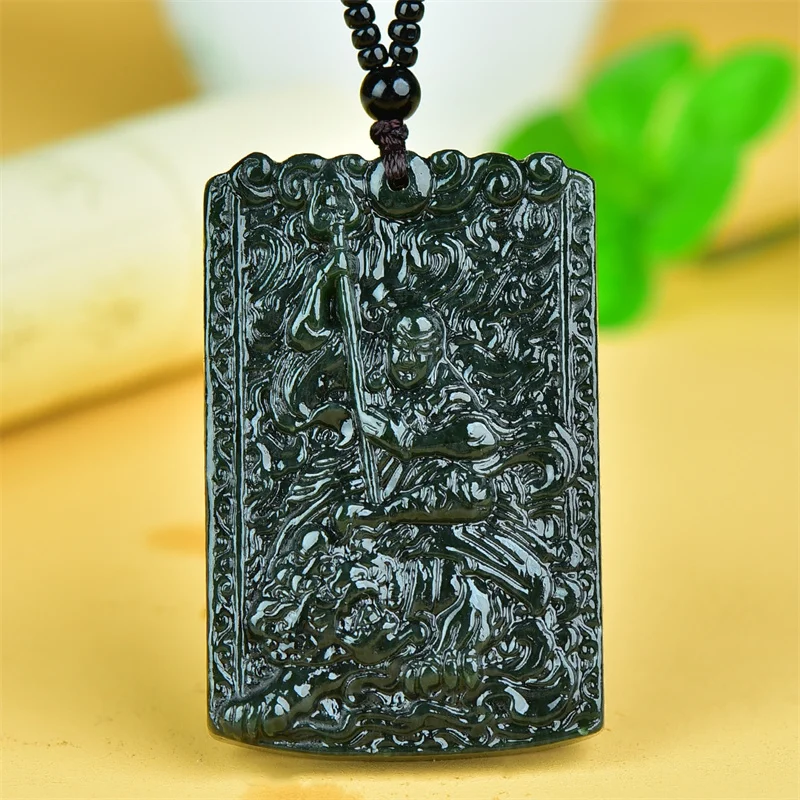 MaiChuang/He Tian CyanJade Ksitigarbha Bodhisattva Statue Emerald Necklace Pendant Fashion Elegant Jewelry Men Women Couple Gift
MaiChuang/He Tian CyanJade Ksitigarbha Bodhisattva Statue Emerald Necklace Pendant Fashion Elegant Jewelry Men Women Couple Gift