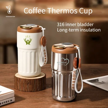 Coffee cup 316 Stainless Steel Liner Cooling Mug Portable Reusable Ins Ice American Water Bottle Starbucks Cups