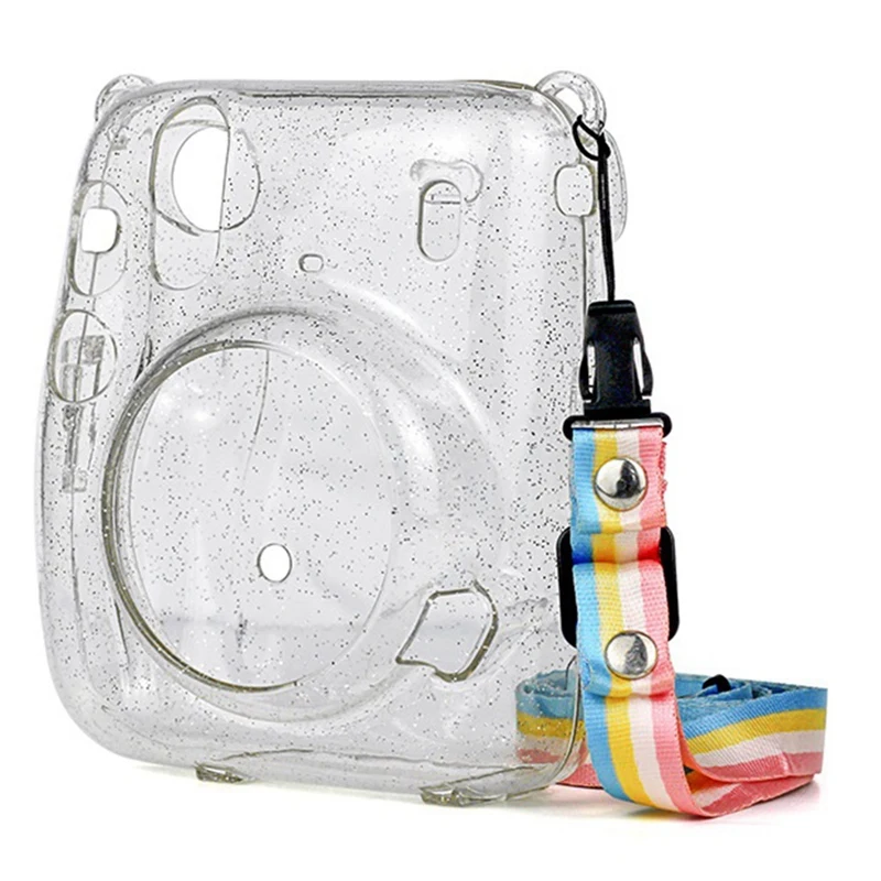 Transparent Mini Camera Bag Glitter Crystal Hard Shell with Detachable Shoulder Strap for Instax Mini 11
Transparent Mini Camera Bag Glitter Crystal Hard Shell with Detachable Shoulder Strap for Instax Mini 11