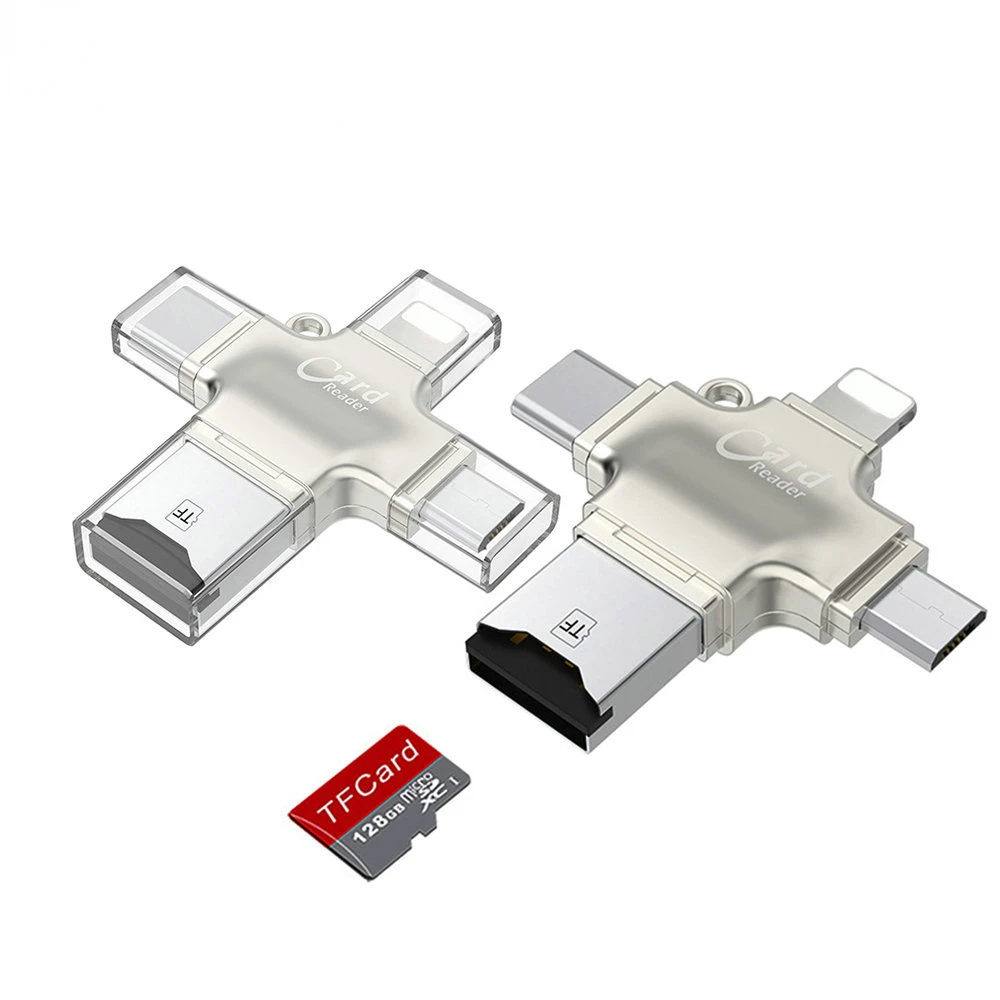 LC60 For Aluminum Alloy Four-in-one Card Reader Mobile Phone Android Typec/8pin All-in-one Tf Card Otg Card Reader
LC60 For Aluminum Alloy Four-in-one Card Reader Mobile Phone Android Typec/8pin All-in-one Tf Card Otg Card Reader