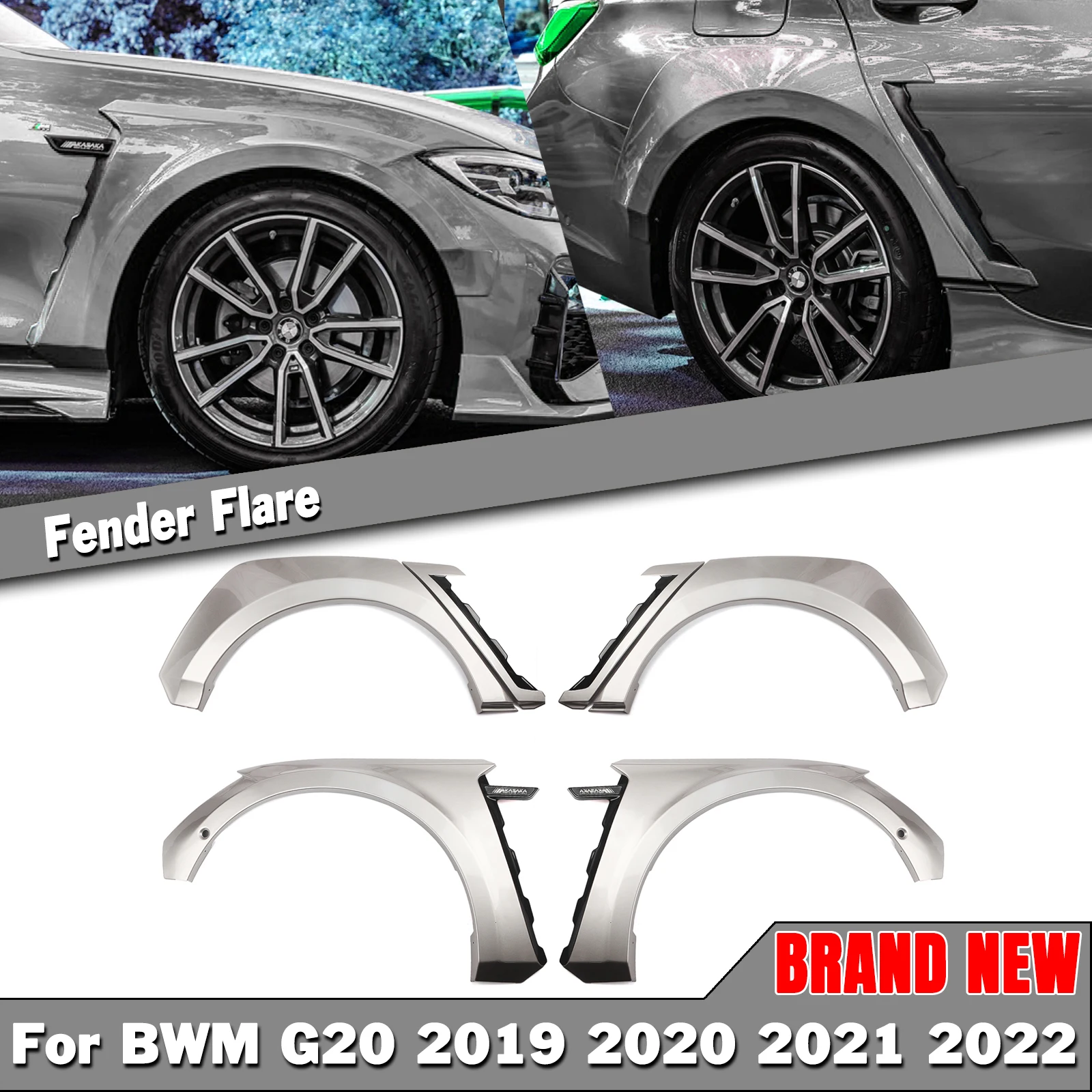AKASAKA автомобильное колесо, брызговики, обшивка для BMW G20 G28 330i M340i M Sport 2019-2022 серебряная круглая АРКА, широкая Крышка для бровей
AKASAKA автомобильное колесо, брызговики, обшивка для BMW G20 G28 330i M340i M Sport 2019-2022 серебряная круглая АРКА, широкая Крышка для бровей