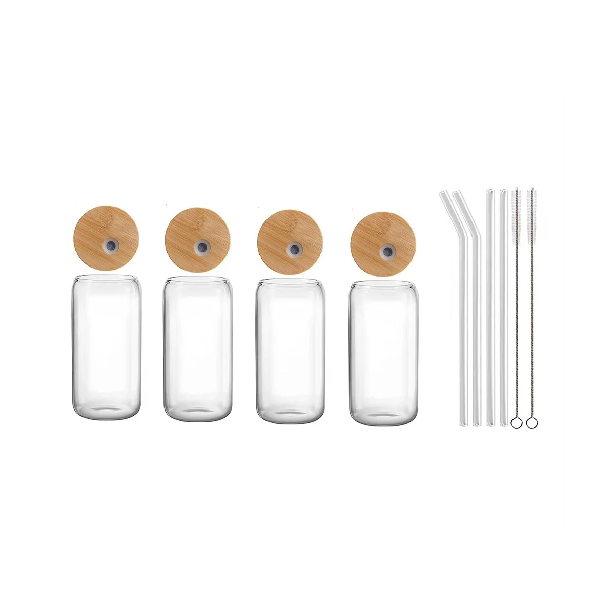 4Pcs Set Drinking Glasses with Bamboo Lid and - 16Oz Can Shaped Drinking Glass Set, Iced Coffee Mug
4Pcs Set Drinking Glasses with Bamboo Lid and - 16Oz Can Shaped Drinking Glass Set, Iced Coffee Mug