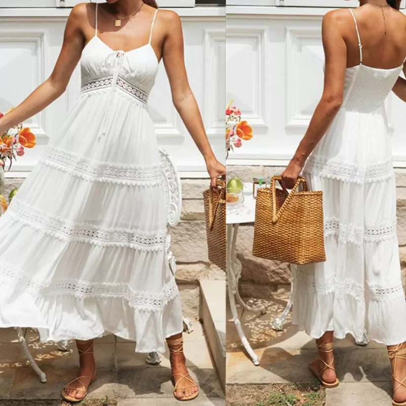 2022 Women Sexy Flower Crochet Long Dress V-Neck Sleeveless High Waist Women Summer Boho Dress Womens Clothes Vestidos
2022 Women Sexy Flower Crochet Long Dress V-Neck Sleeveless High Waist Women Summer Boho Dress Womens Clothes Vestidos