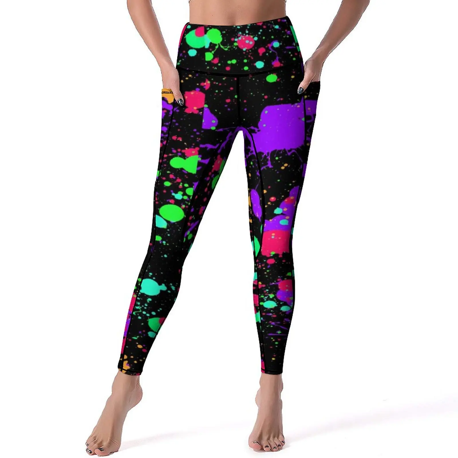 Colorful Neon Paint Yoga Pants Pretty Splatter Print Leggings High Waist Breathable Yoga Legging Design Fitness Sports Tights
Colorful Neon Paint Yoga Pants Pretty Splatter Print Leggings High Waist Breathable Yoga Legging Design Fitness Sports Tights