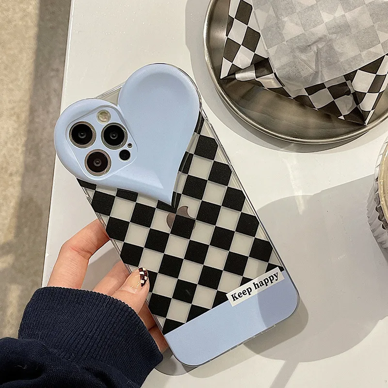 Mint Blue Black Grid Phone Case For Iphone Tansparent TPU Large Hearts Phone Case For iphone 13 12 11 Pro X XR XS Max Phone Case
Mint Blue Black Grid Phone Case For Iphone Tansparent TPU Large Hearts Phone Case For iphone 13 12 11 Pro X XR XS Max Phone Case