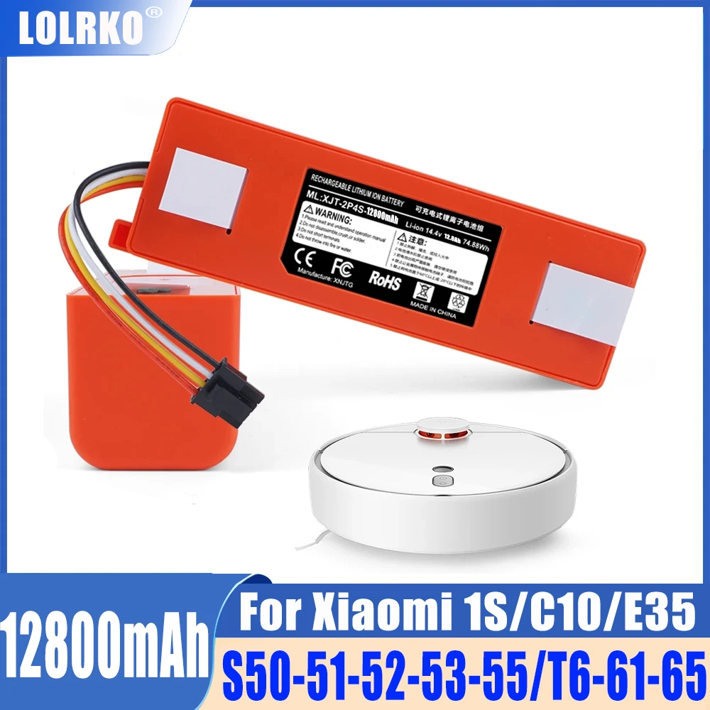 14.4V 12800mAh Robotic Vacuum Cleaner Replacement Battery For Xiaomi Roborock S55 S60 S65 S50 S51 S5 MAX S6 Parts
14.4V 12800mAh Robotic Vacuum Cleaner Replacement Battery For Xiaomi Roborock S55 S60 S65 S50 S51 S5 MAX S6 Parts