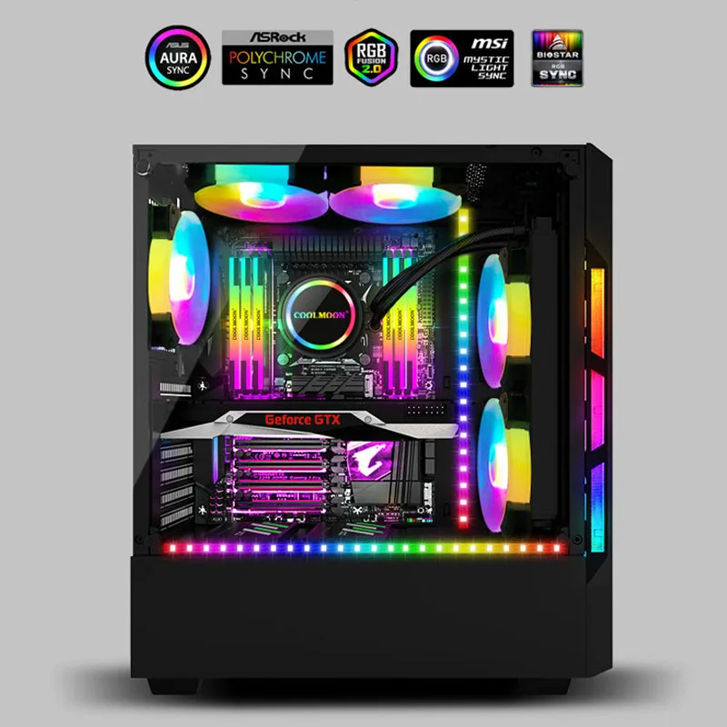 Светодиодная лента Coolmoon RGB для настольного компьютера, декоративный светильник для шкафа, 40 см, магнитный, 5 В, ARGB, гибкий светильник с синхро... 
Светодиодная лента Coolmoon RGB для настольного компьютера, декоративный светильник для шкафа, 40 см, магнитный, 5 В, ARGB, гибкий светильник с синхро...