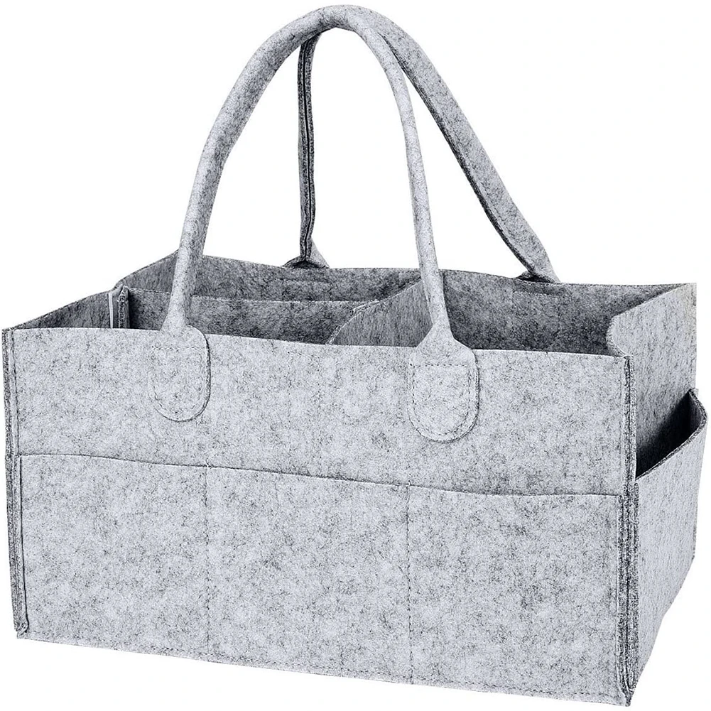 

13*9*7inch Nursery Storage Basket Gray Felt Box Removable Insert For Store Toy Breast Pump Diaper Baby Gift Home Organizer