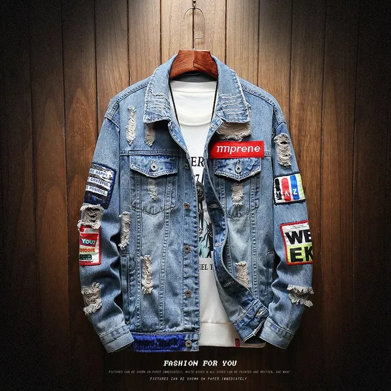 2022NEW Denim Jacket Streetwear Vintage Hole Jeans Coats Outwear Spring Autumn Loose Casual Jean Jackets Hip Hop Fashion Jacket
2022NEW Denim Jacket Streetwear Vintage Hole Jeans Coats Outwear Spring Autumn Loose Casual Jean Jackets Hip Hop Fashion Jacket