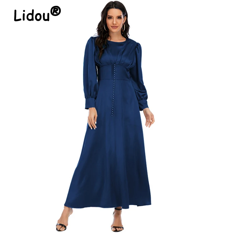 2022 Ramadan Beads Solid Color Elegant Dress Middle Eastern Style Satin Dress African Dresses for Women Muslim Islamic Clothing
2022 Ramadan Beads Solid Color Elegant Dress Middle Eastern Style Satin Dress African Dresses for Women Muslim Islamic Clothing
