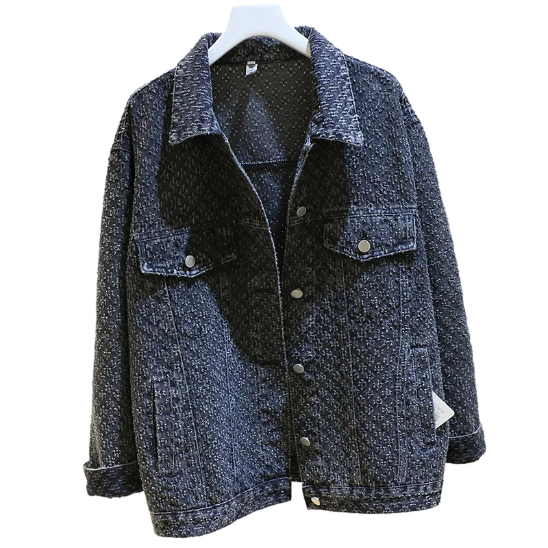 Autumn Vintage Dark Grey Denim Jacket Women Loose Mid Length Cowboy Outerwear Korean Long Sleeve Big Pocket Jeans Jacket Female
Autumn Vintage Dark Grey Denim Jacket Women Loose Mid Length Cowboy Outerwear Korean Long Sleeve Big Pocket Jeans Jacket Female