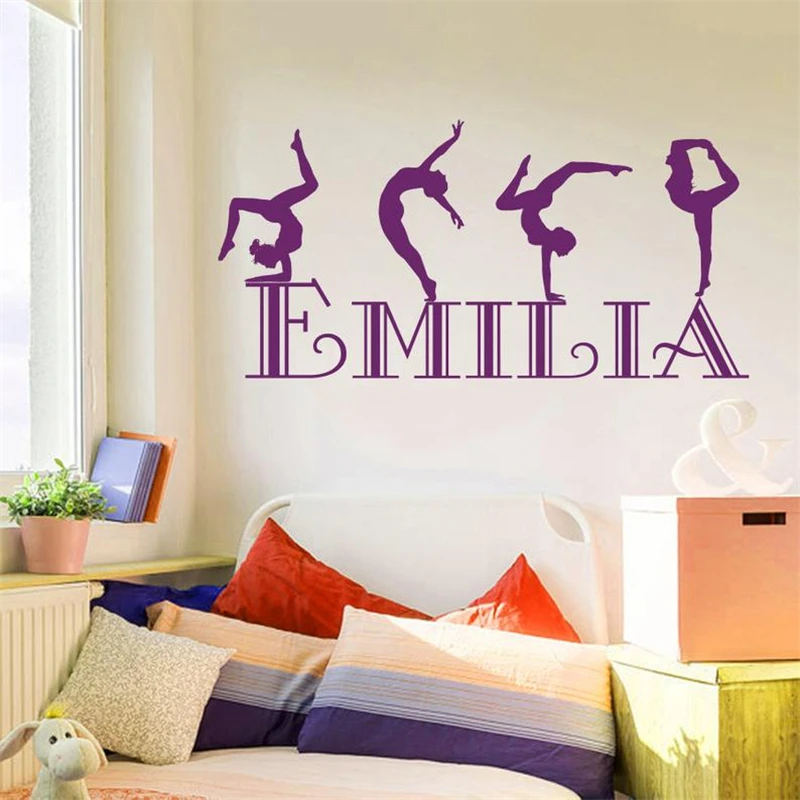 Gymnastics Custom Girls Name Wall Sticker Exercises Women's Sport Club Logo Fitness Studio Gym Vinyl Decal Home Decor
Gymnastics Custom Girls Name Wall Sticker Exercises Women's Sport Club Logo Fitness Studio Gym Vinyl Decal Home Decor